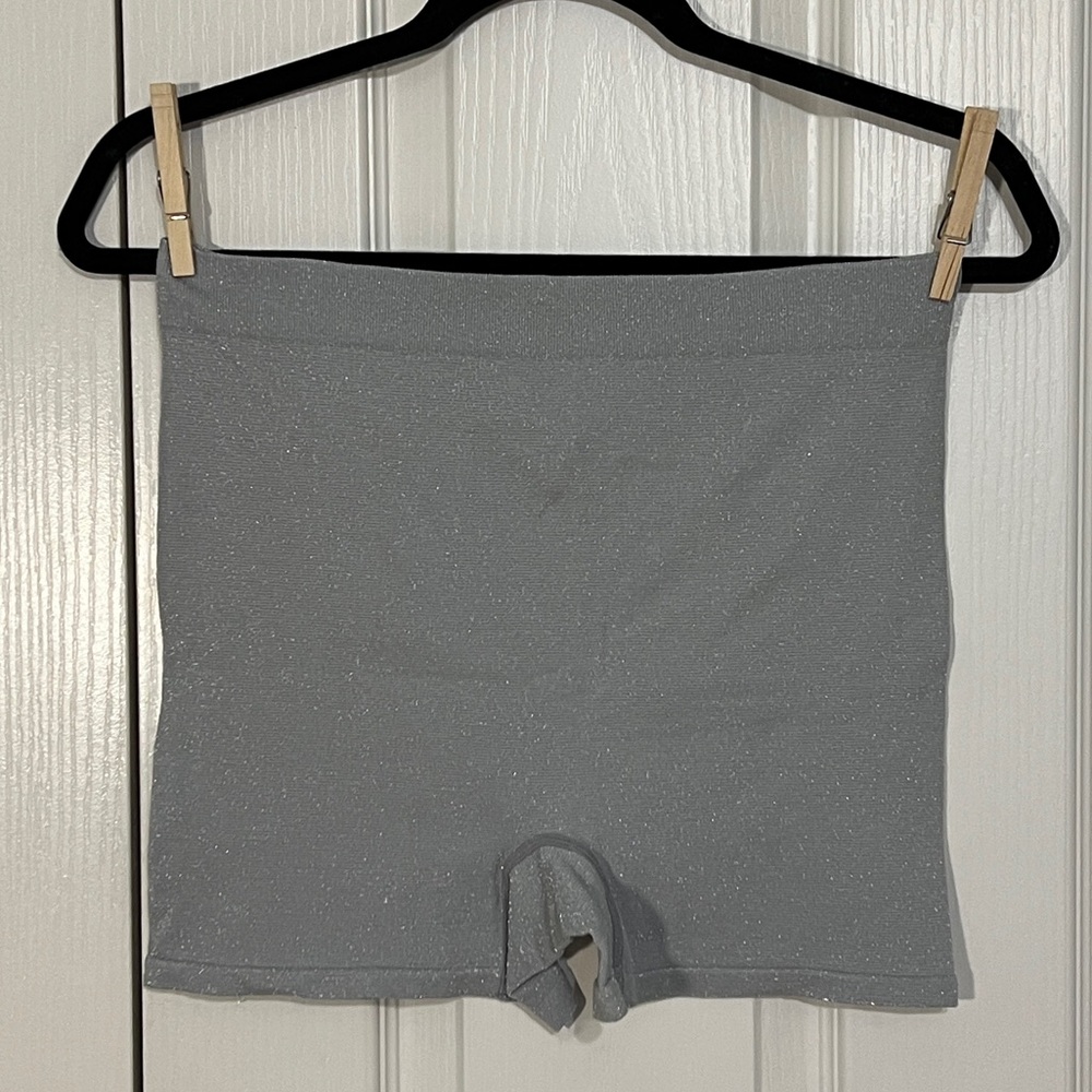Aerie IKAR Seamless Shimmer Boyshort (Silver~XL)
